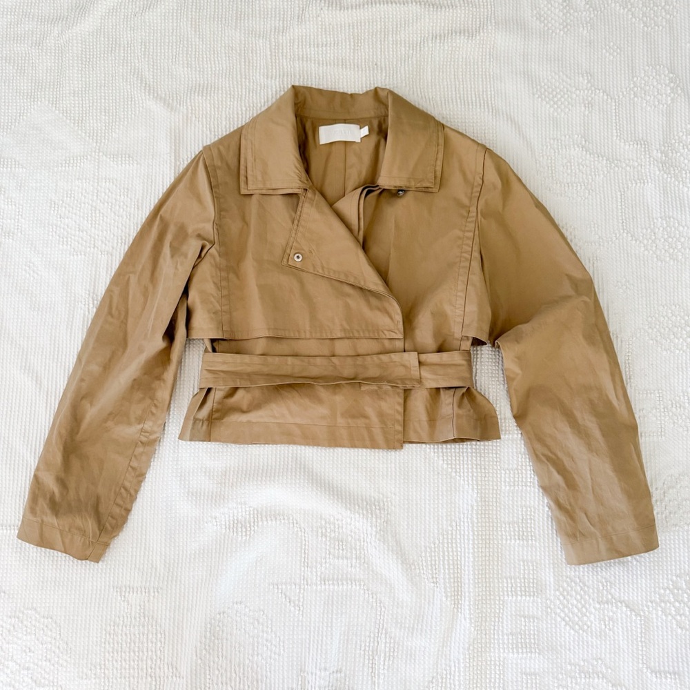 Women's Cropped Trench Coat - Tan